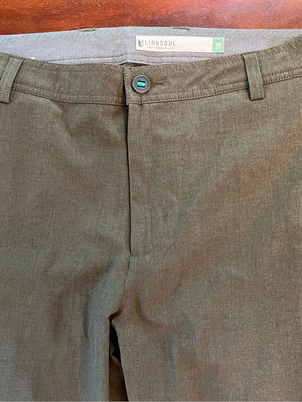LINKSOUL 5-Pocket Golf Pants Men's Size 36R Forest Green Performance